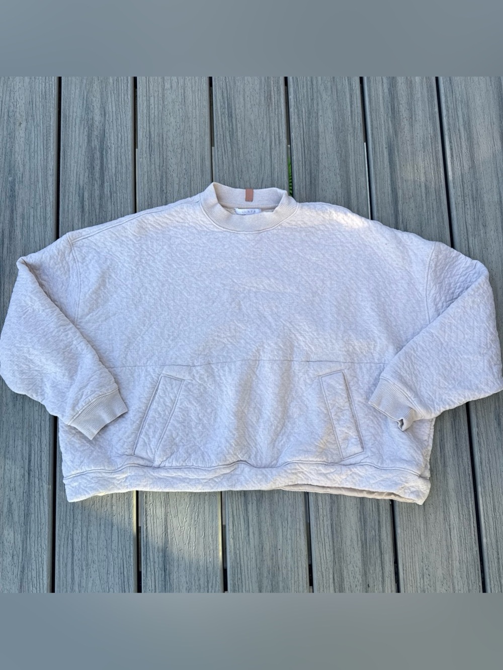 Lunya cream quilted pullover sweatshirt XS/S